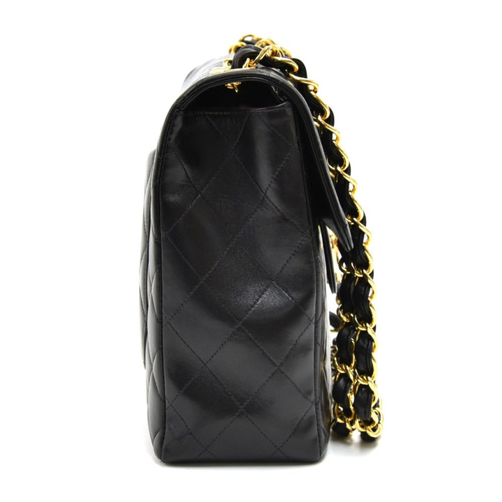 lambskin leather jumbo flap bag