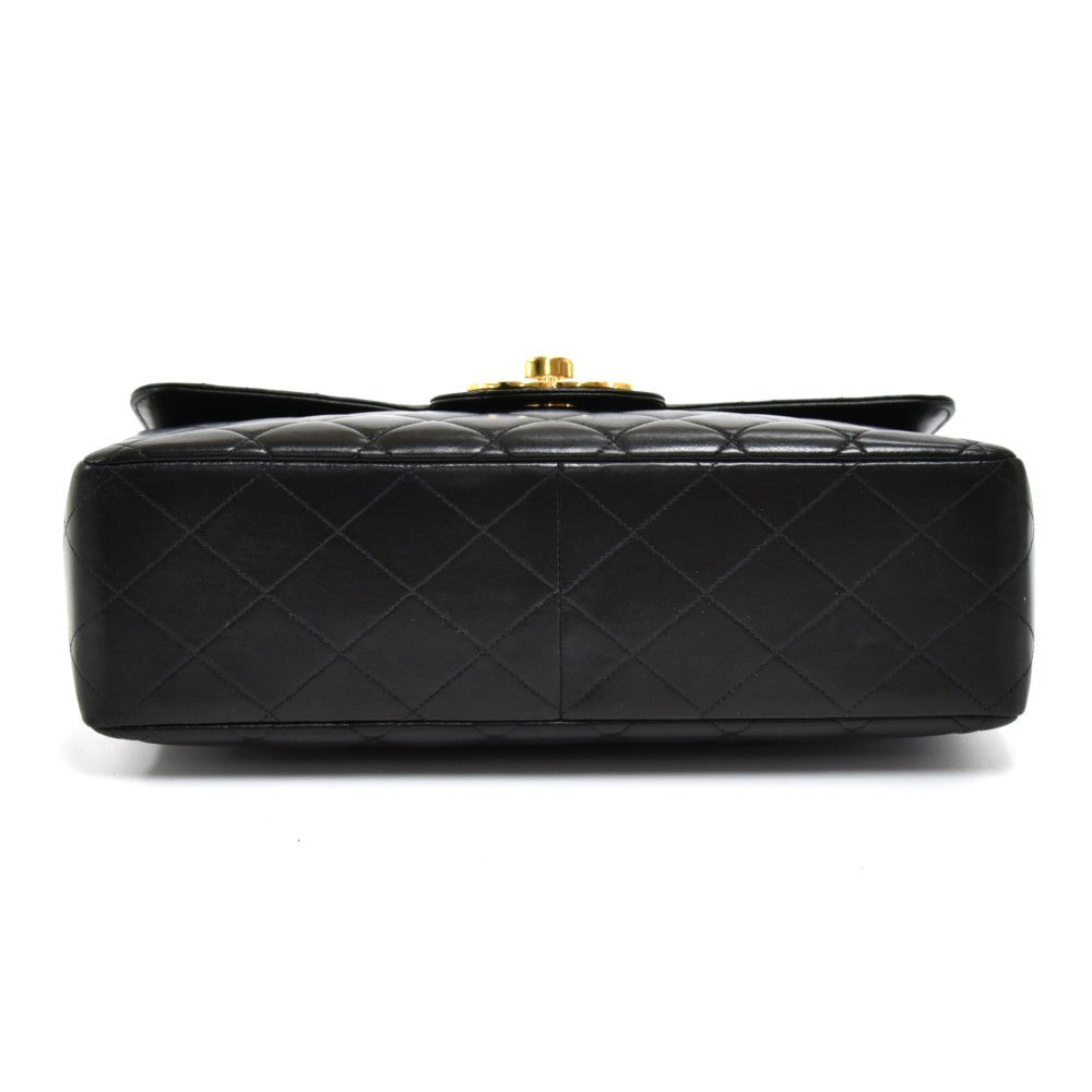 lambskin leather jumbo flap bag
