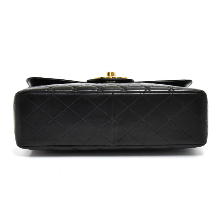 lambskin leather jumbo flap bag