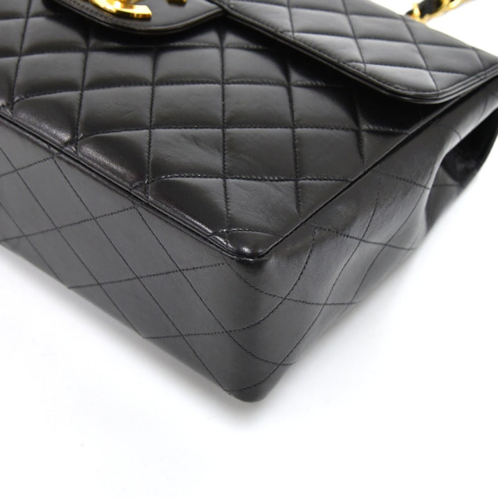 lambskin leather jumbo flap bag