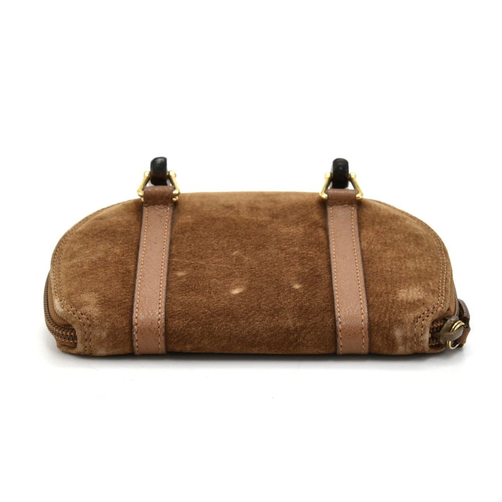 suede bamboo handle mini bag