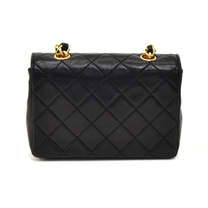 lambskin leather micro mini flap bag
