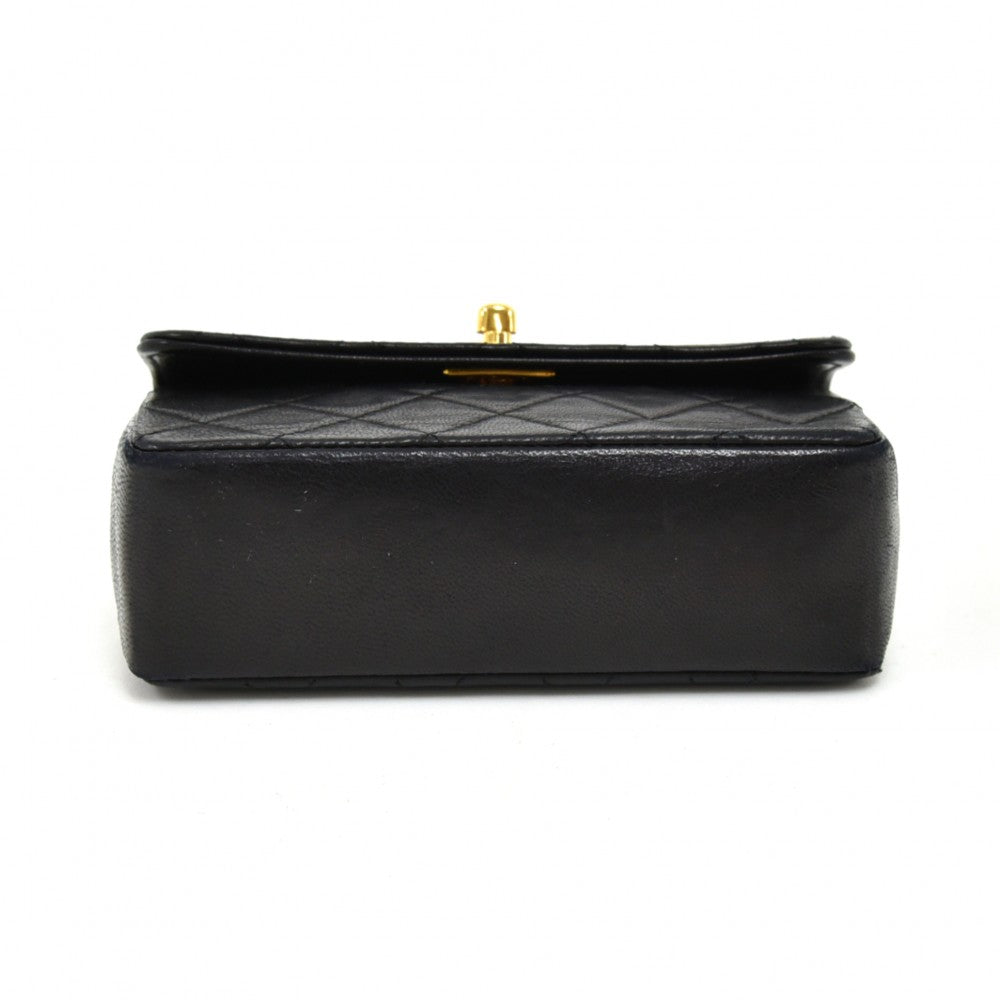 lambskin leather micro mini flap bag