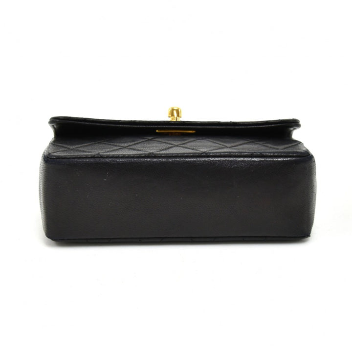 lambskin leather micro mini flap bag