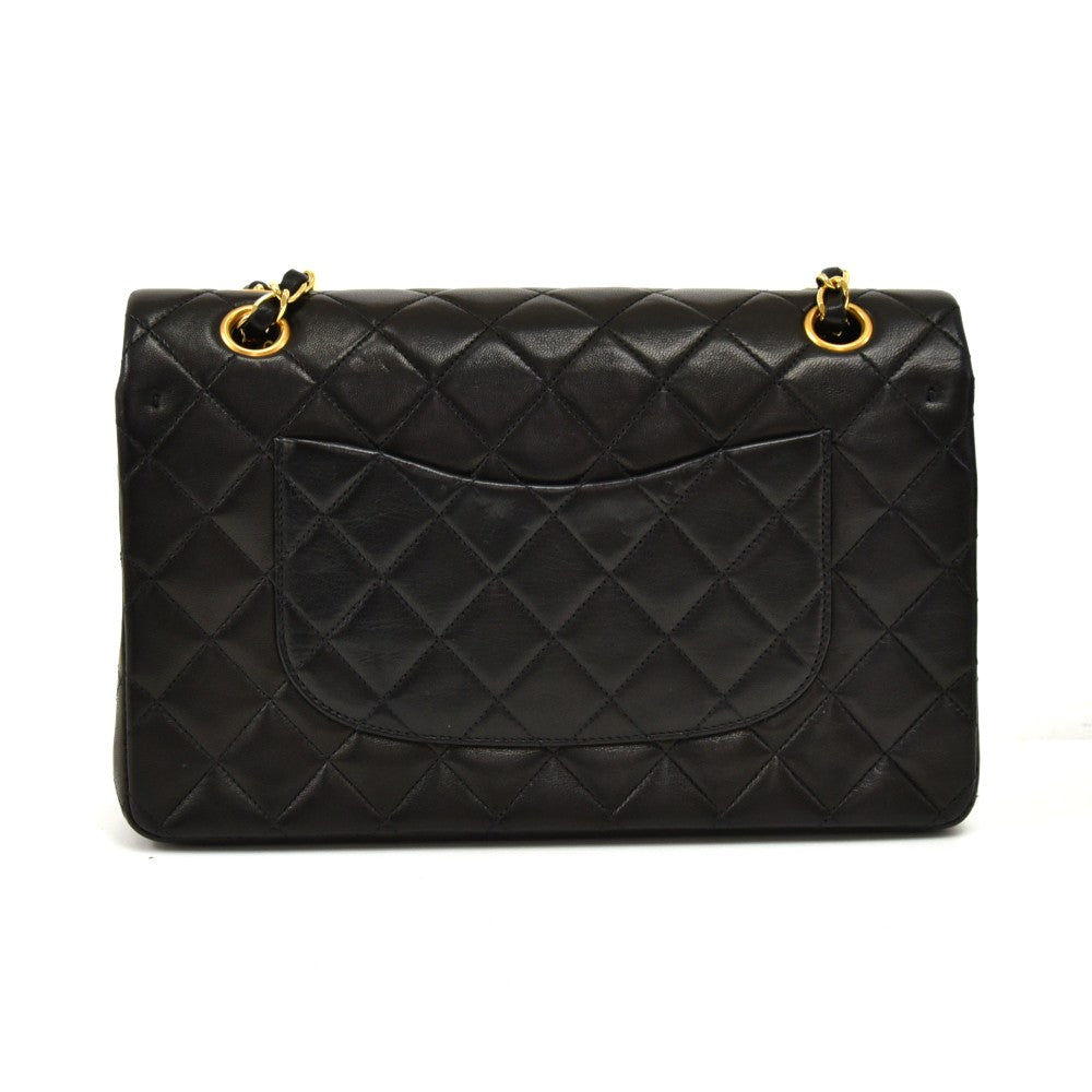 double flap lambskin leather bag