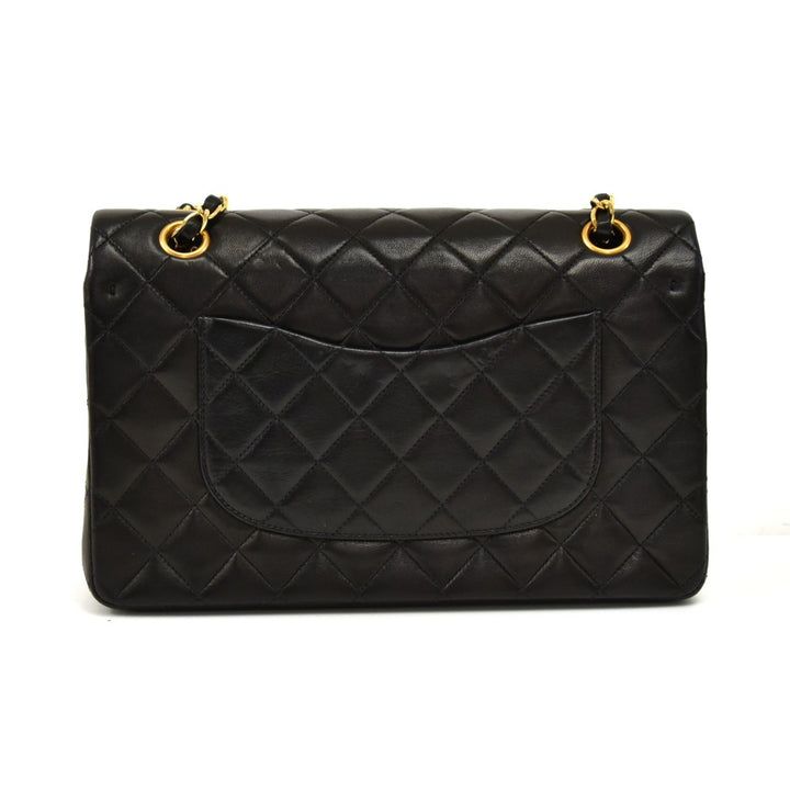 double flap lambskin leather bag