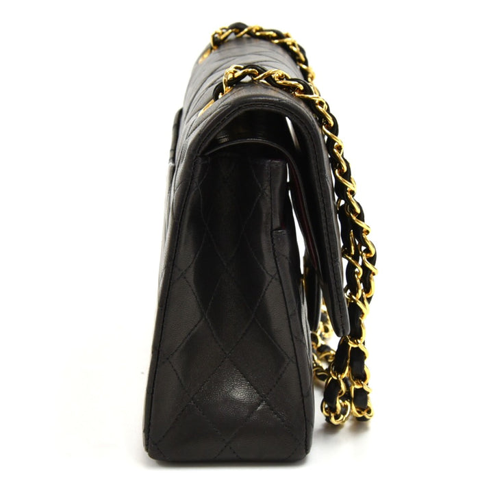 double flap lambskin leather bag