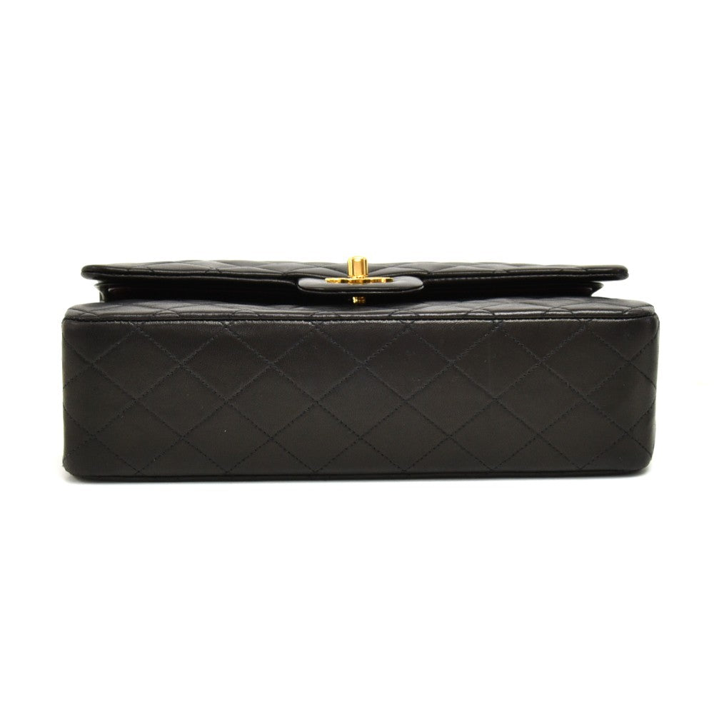 double flap lambskin leather bag