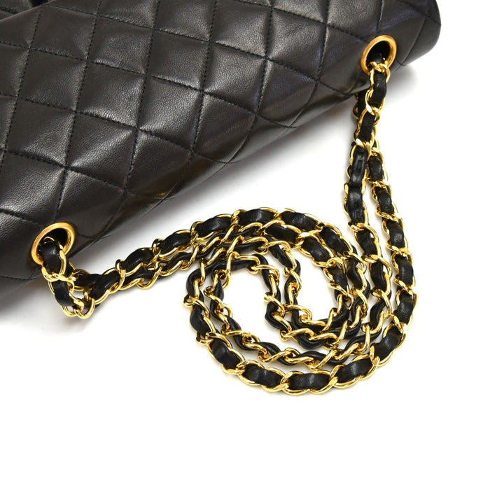 double flap lambskin leather bag