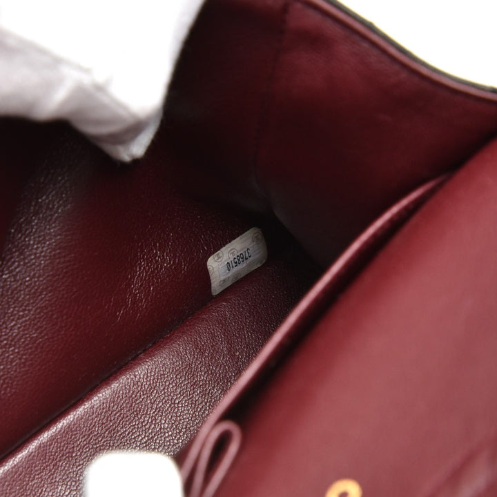 double flap lambskin leather bag