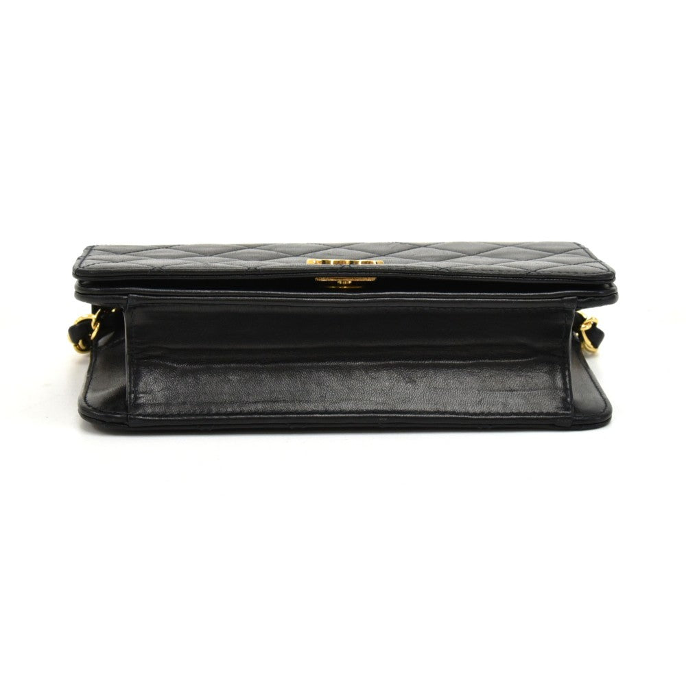 lambskin leather single flap mini bag