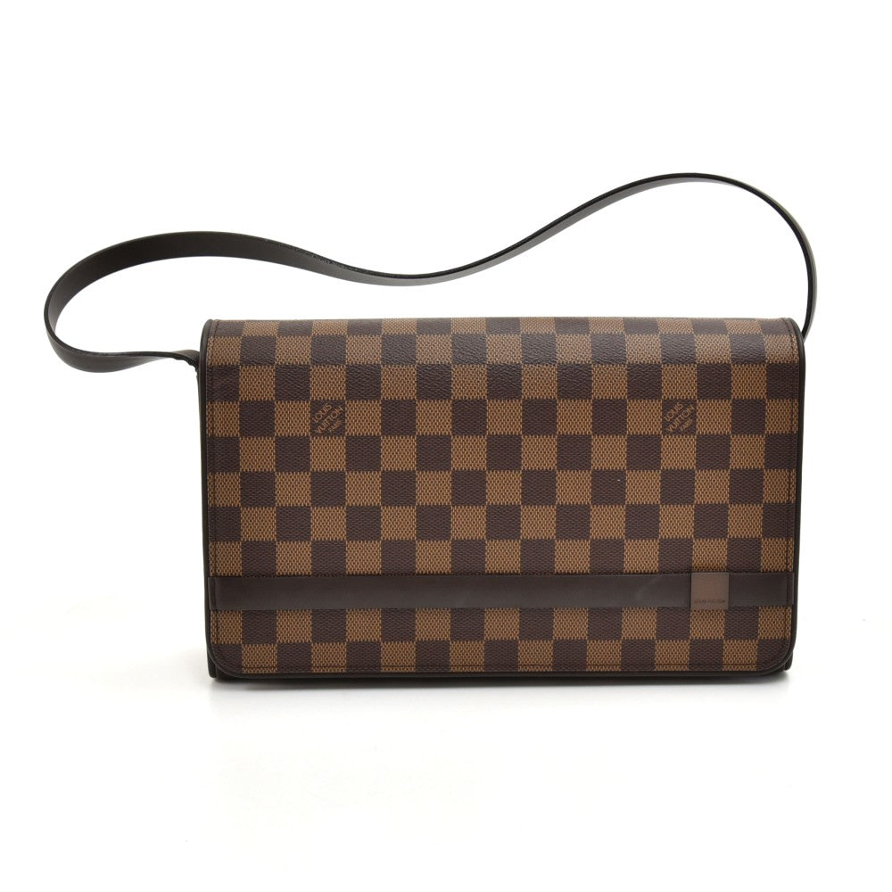 tribeca long damier ebene canvas bag