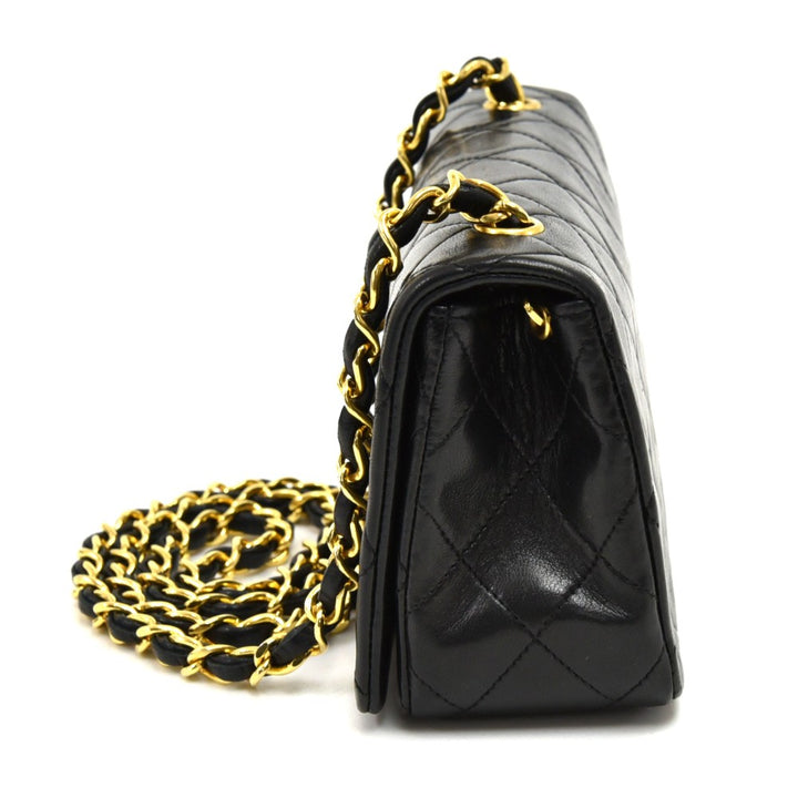 quilted leather mini single flap bag