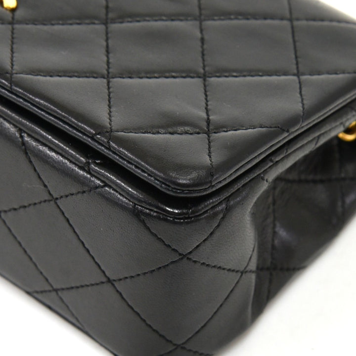 quilted leather mini single flap bag