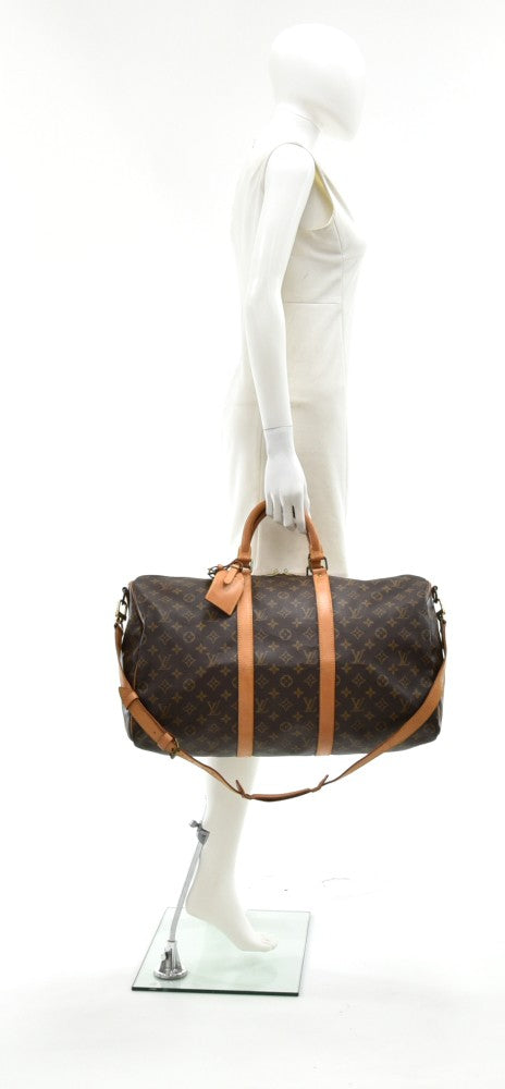 keepall 50 bandouliere monogram canvas duffel bag