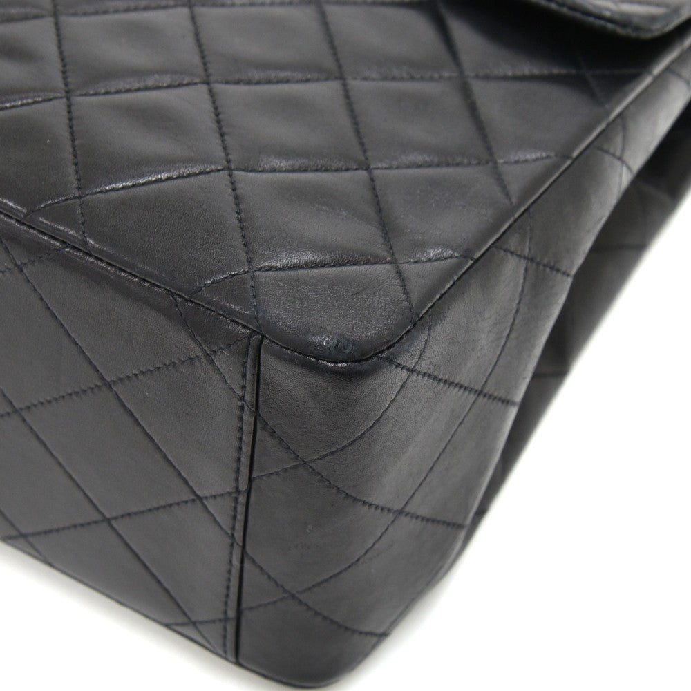 classic single flap maxi lambskin leather bag