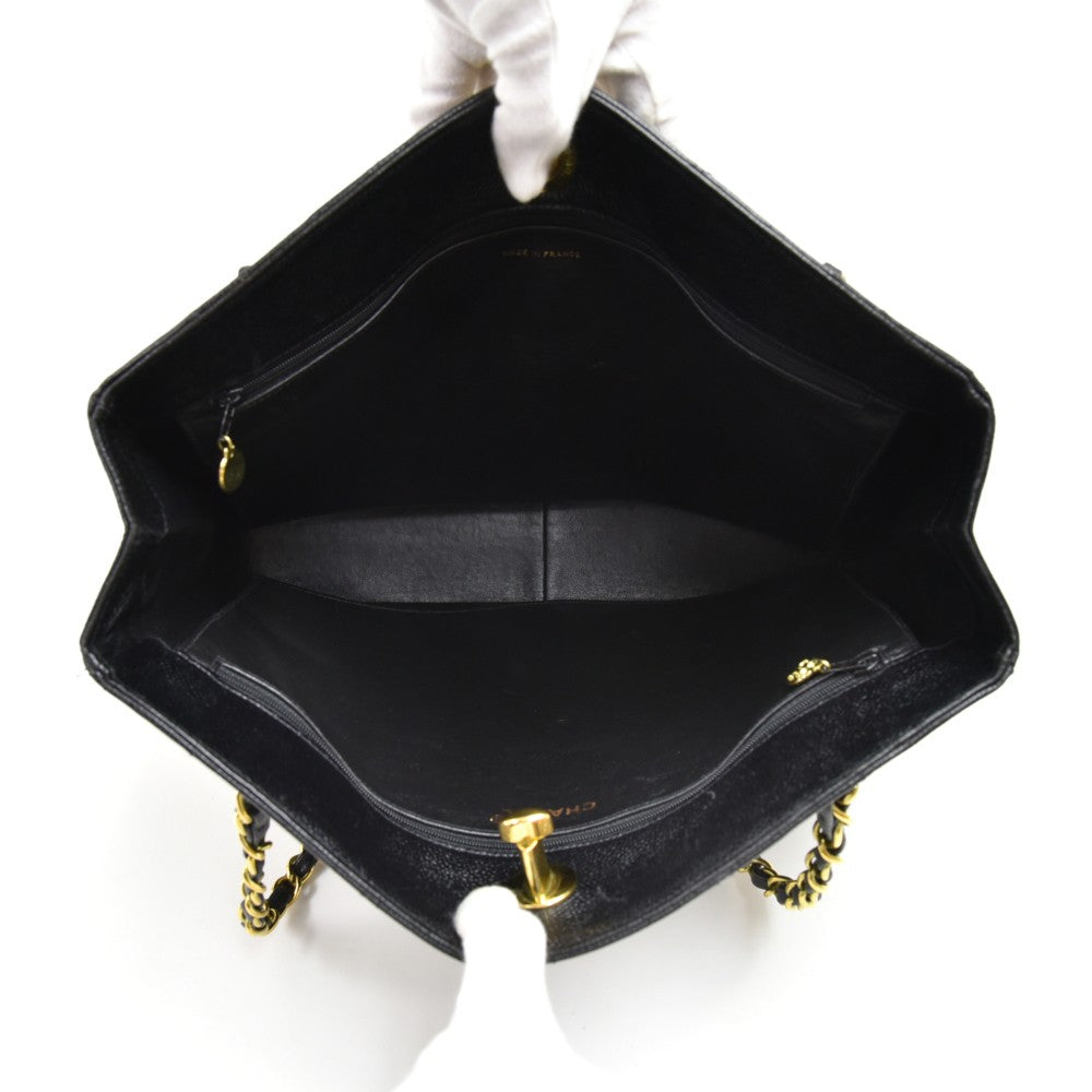 cc turnlock caviar leather bag