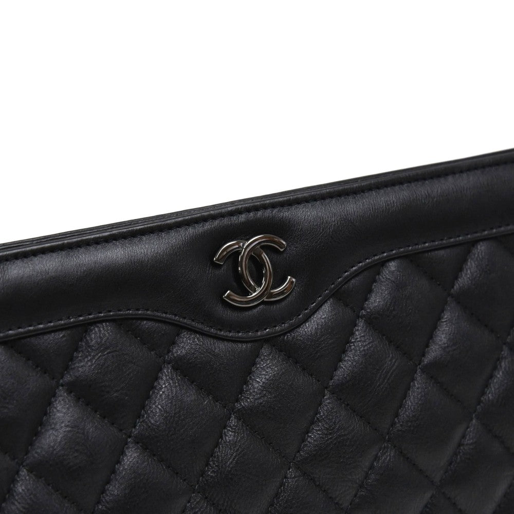 long clutch crinkled calf leather bag