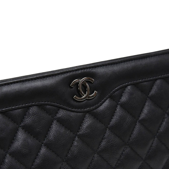 long clutch crinkled calf leather bag