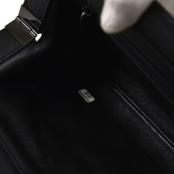 long clutch crinkled calf leather bag