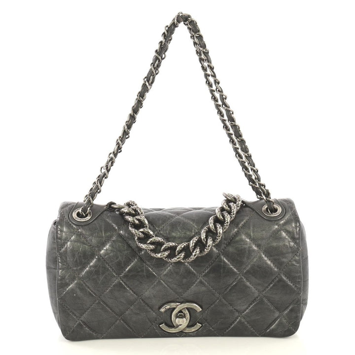pondichery flap small aged calf leather bag