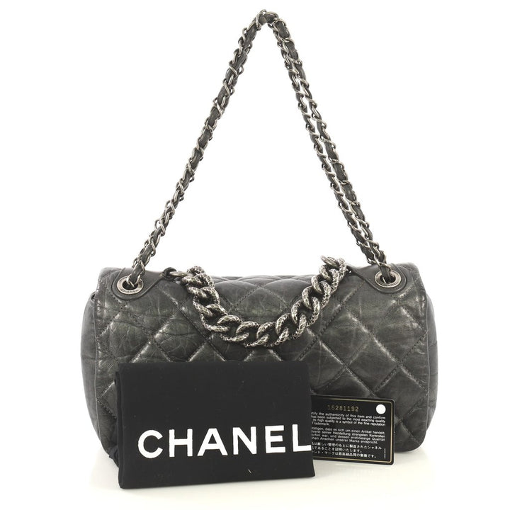 pondichery flap small aged calf leather bag