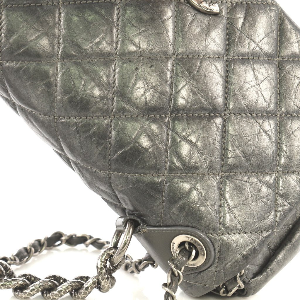 pondichery flap small aged calf leather bag