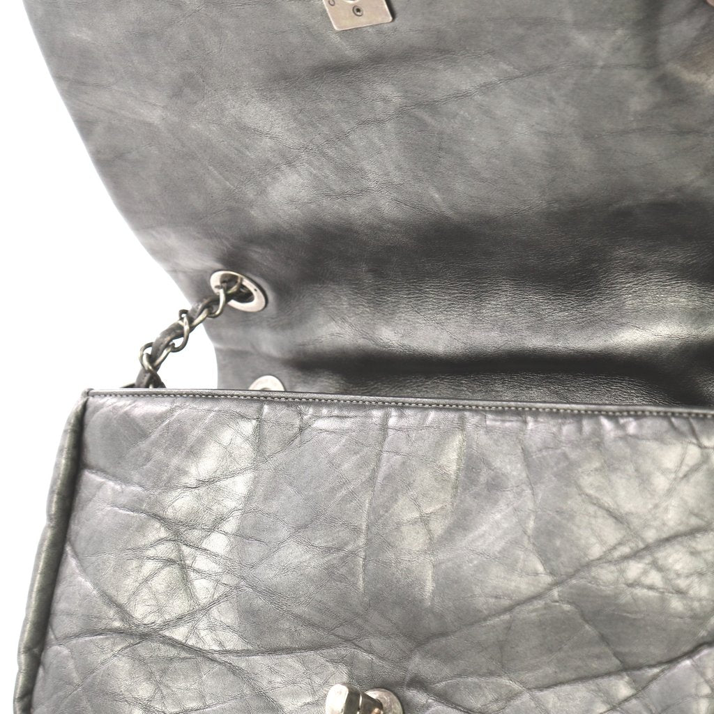 pondichery flap small aged calf leather bag