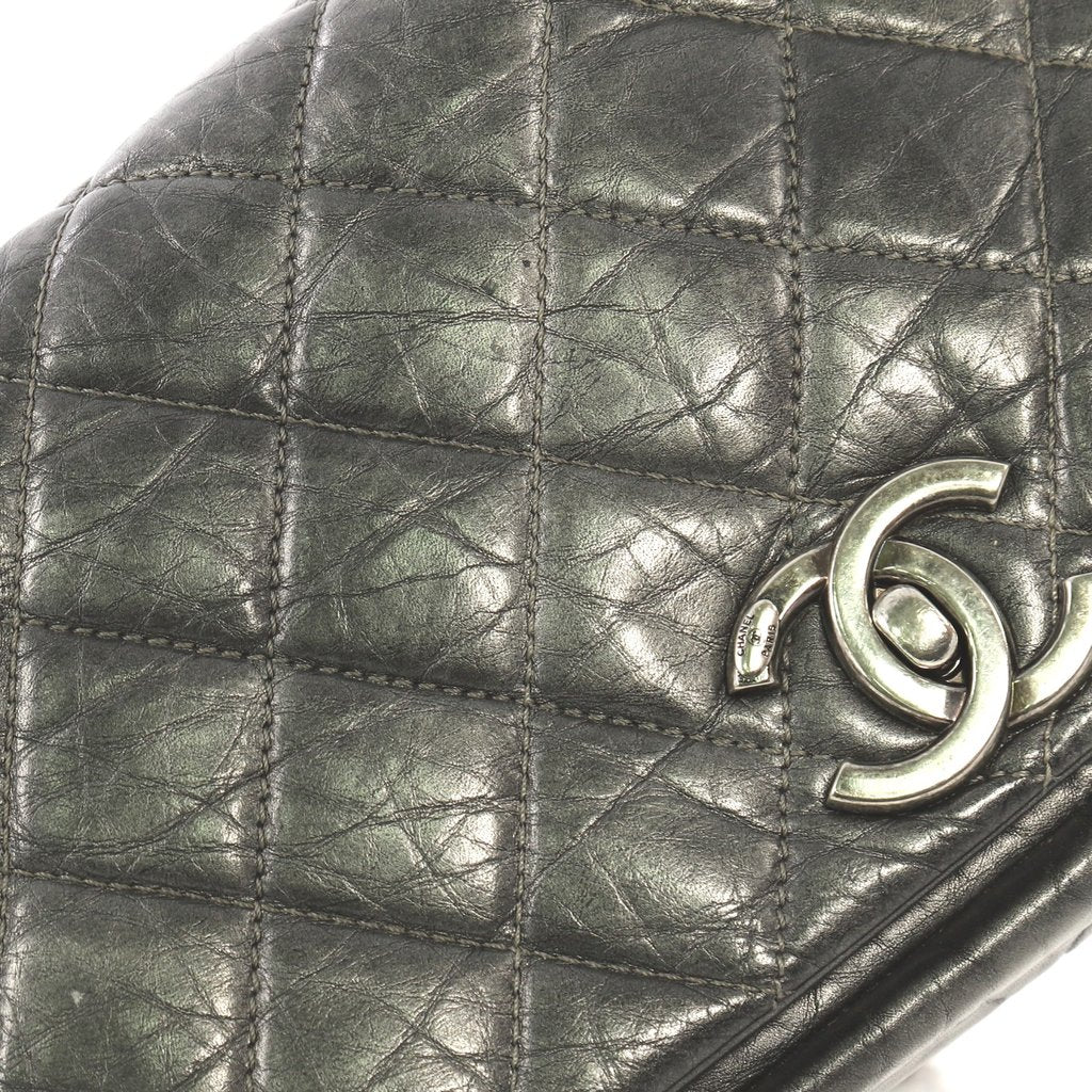 pondichery flap small aged calf leather bag