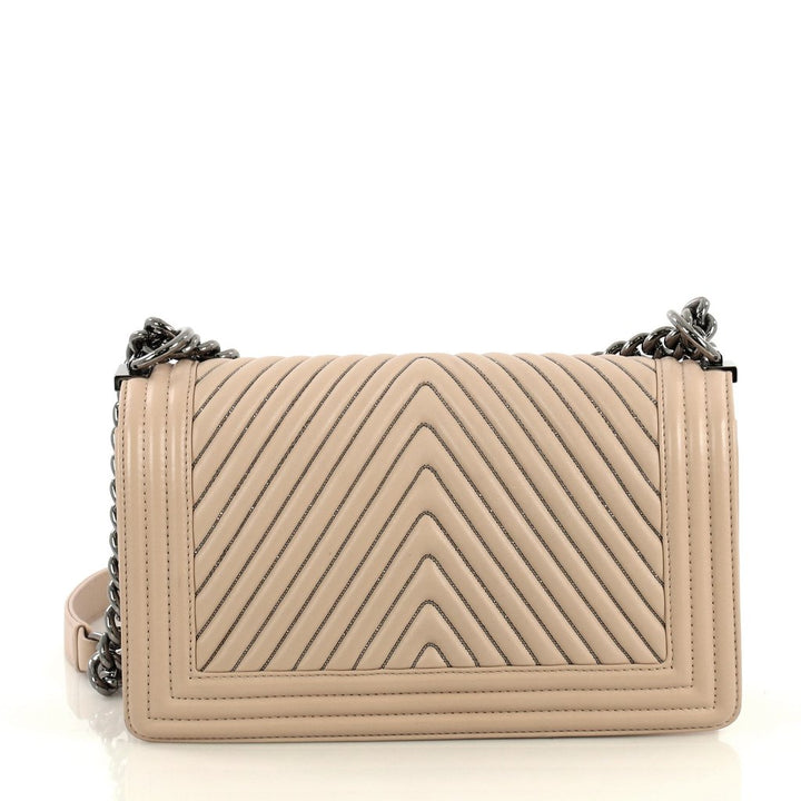 boy flap old medium chevron calf leather bag