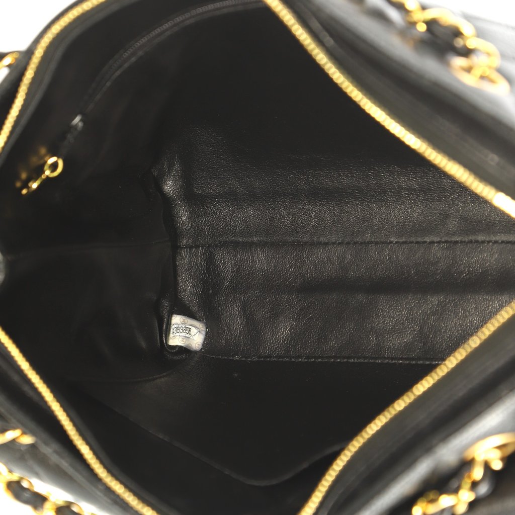 quilted caviar leather shopping tote bag