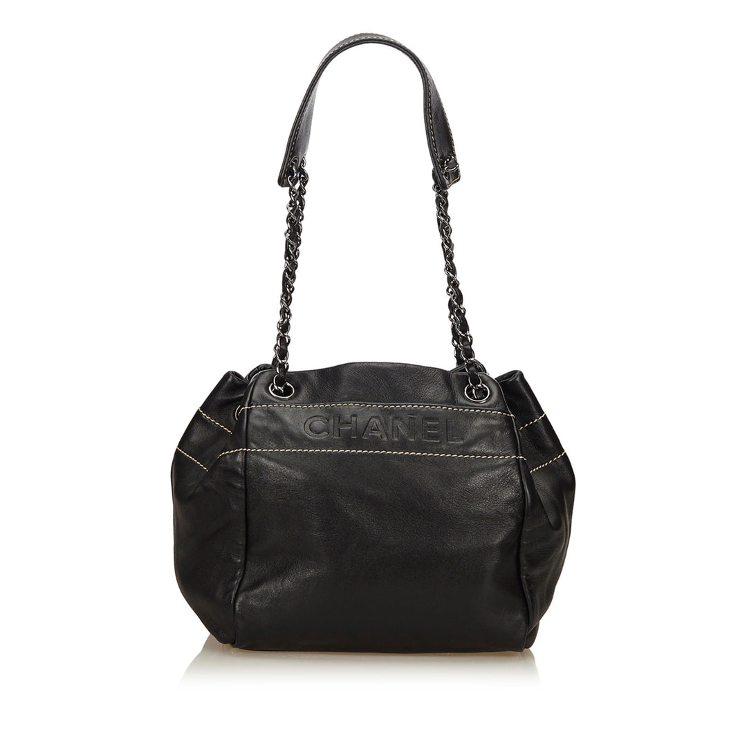 lambskin leather shoulder bag