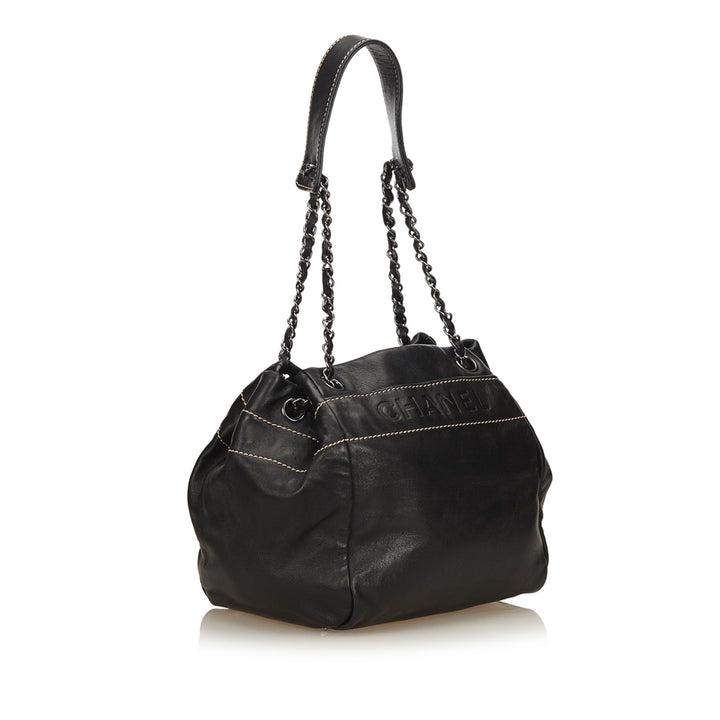 lambskin leather shoulder bag