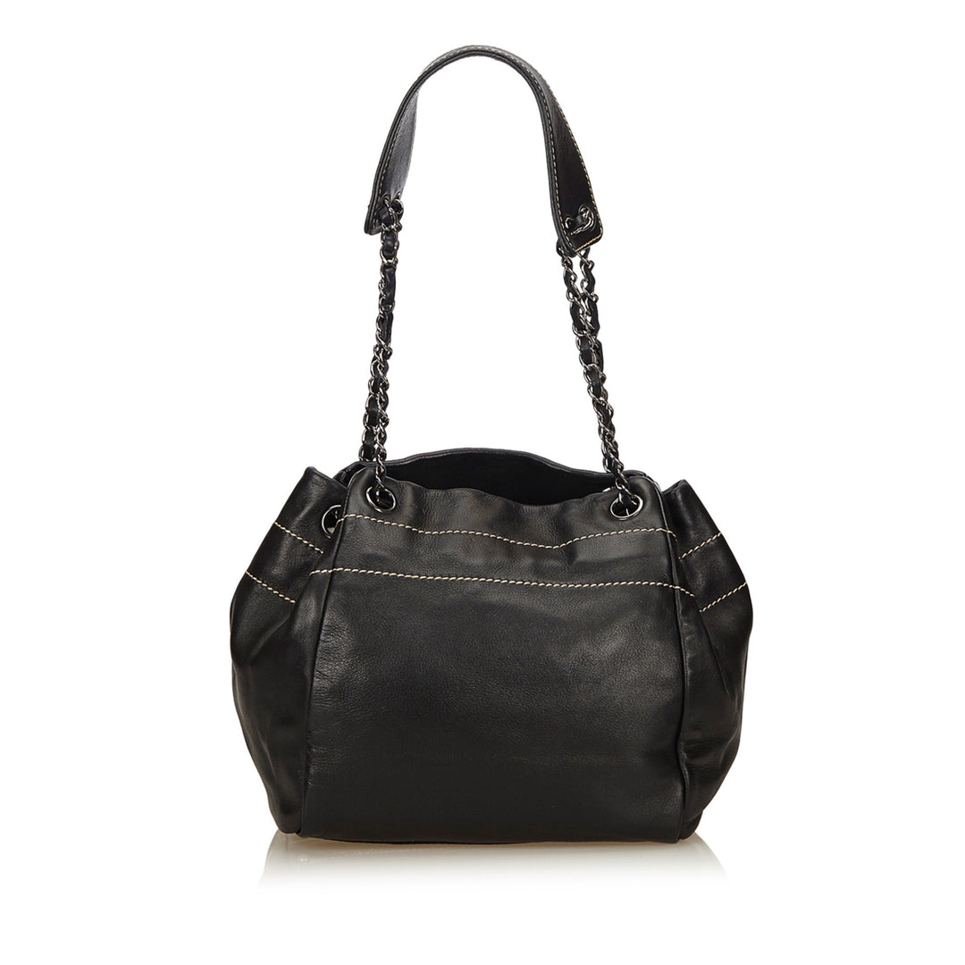 lambskin leather shoulder bag