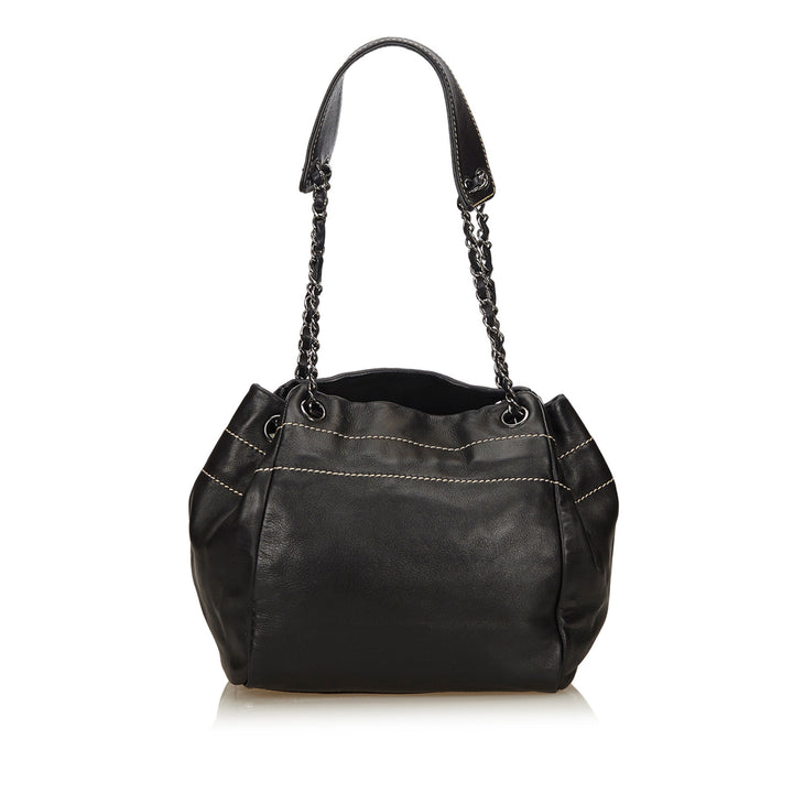lambskin leather shoulder bag