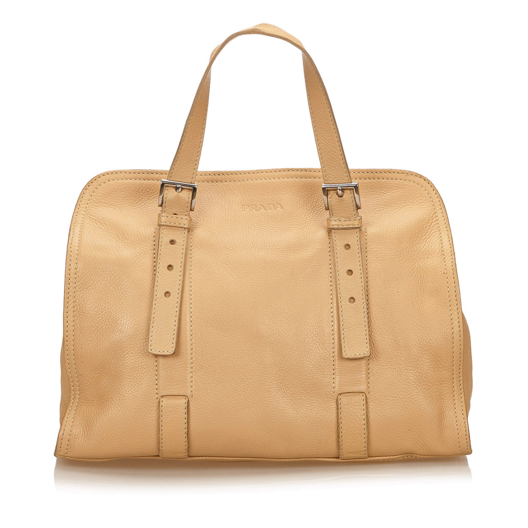 grained calf leather tote bag