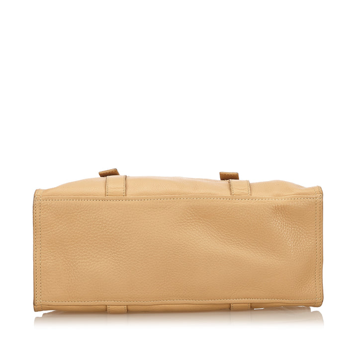 grained calf leather tote bag