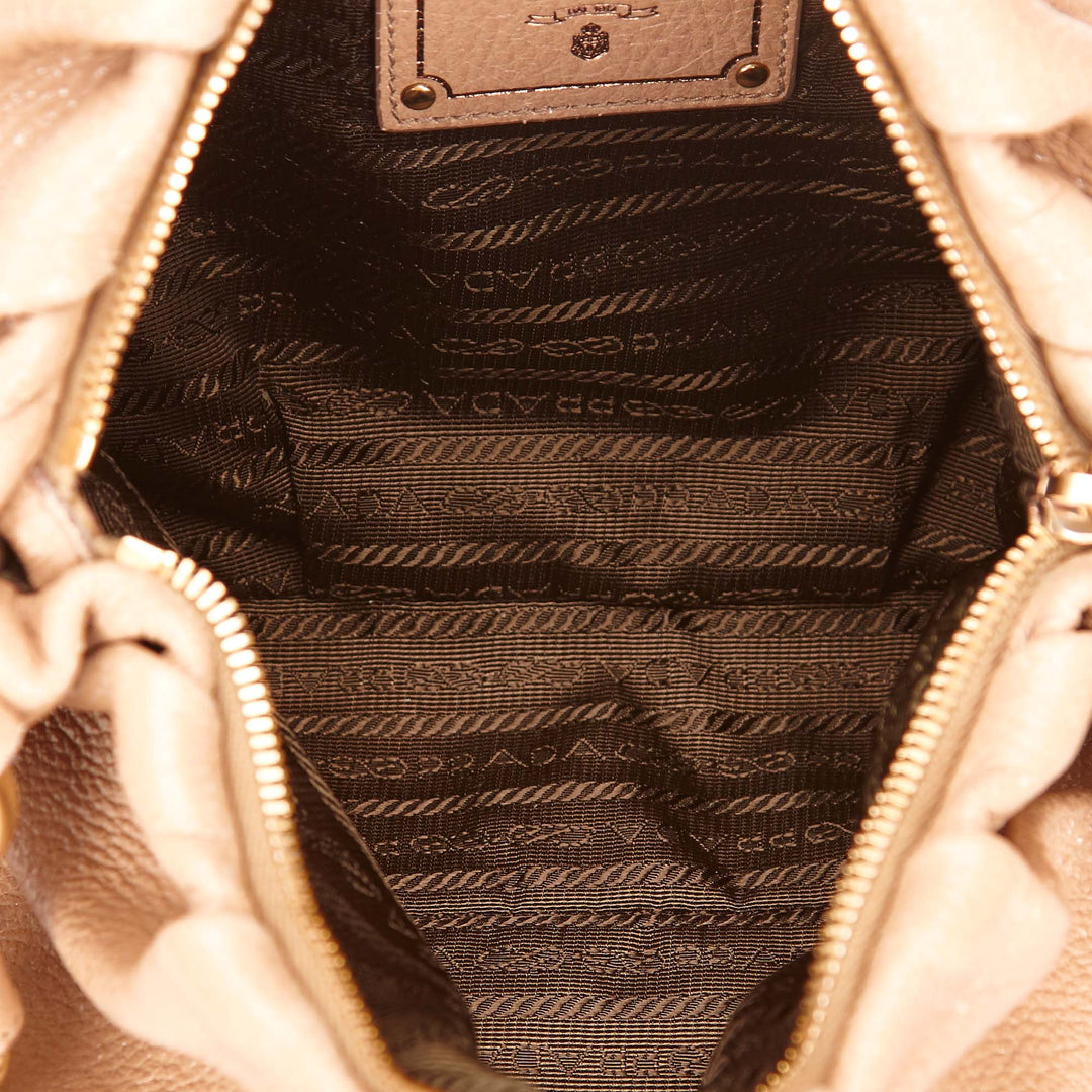 sparkle calf leather hobo bag