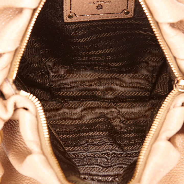 sparkle calf leather hobo bag