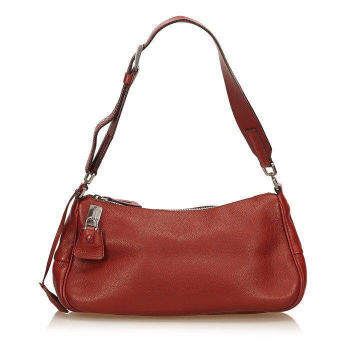 vitello daino leather shoulder bag