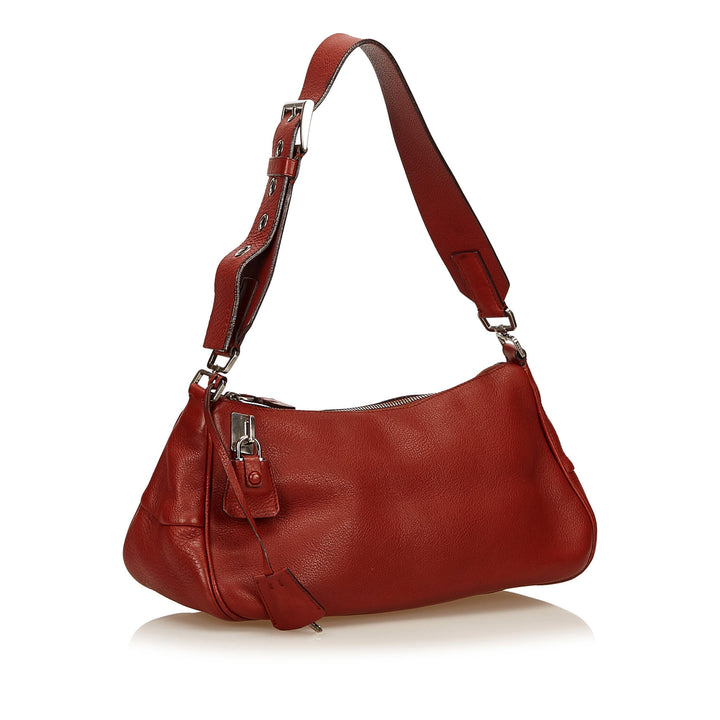 vitello daino leather shoulder bag