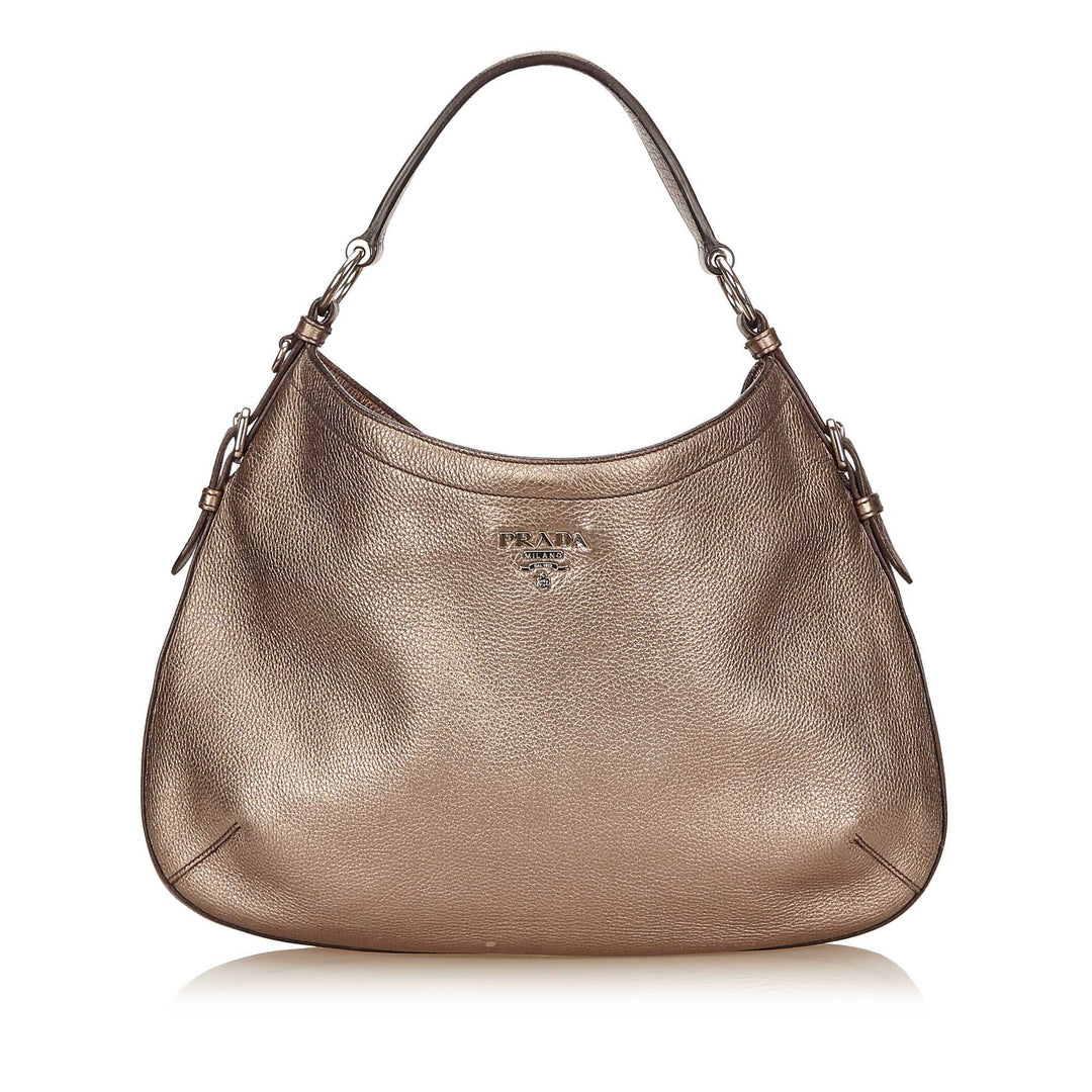 vitello daino leather hobo bag