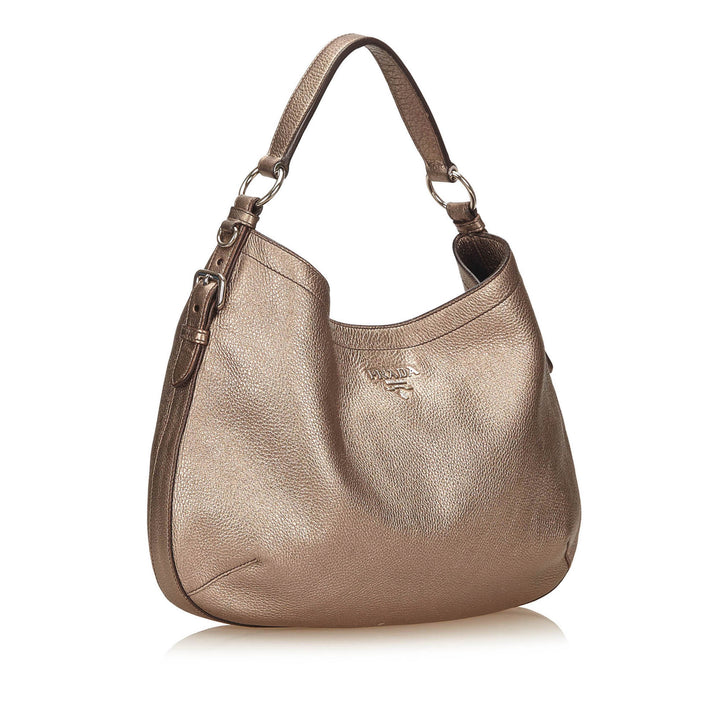 vitello daino leather hobo bag
