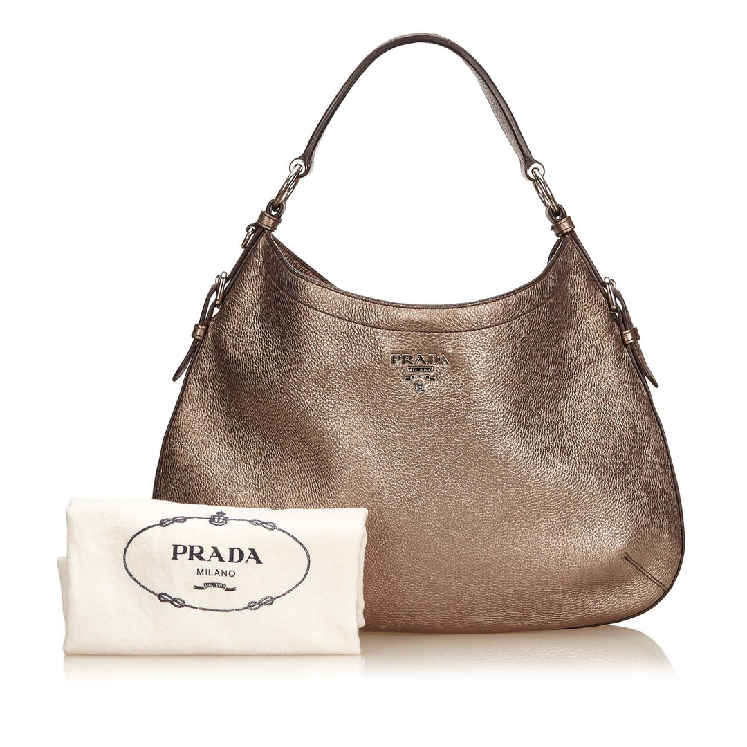 vitello daino leather hobo bag
