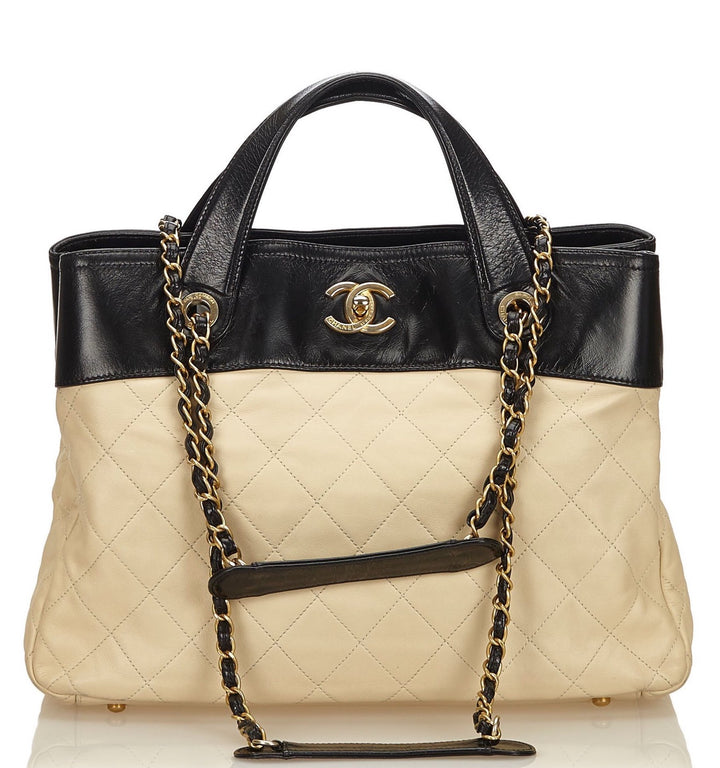 in the mix calf leather tote bag