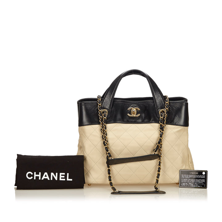 in the mix calf leather tote bag