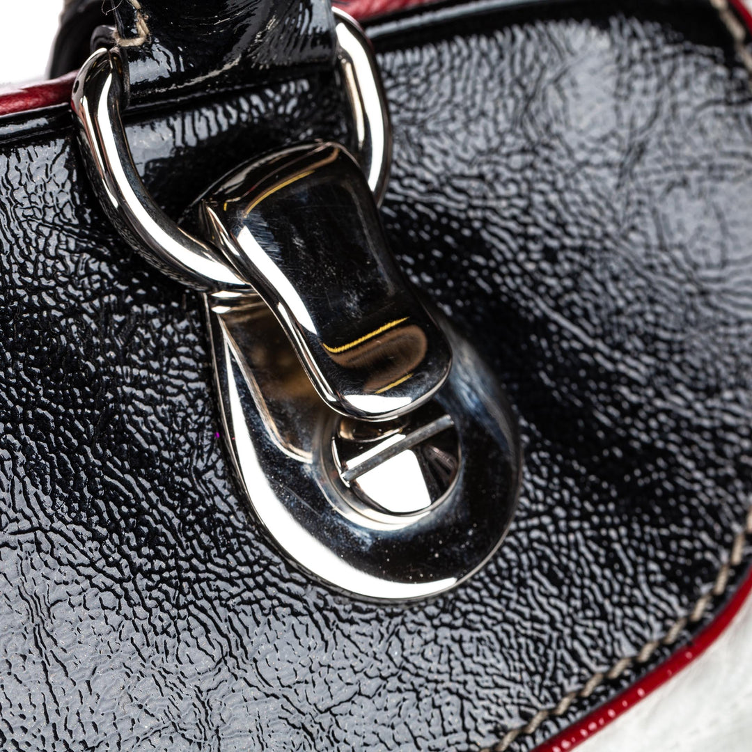 patent leather web weekender bag
