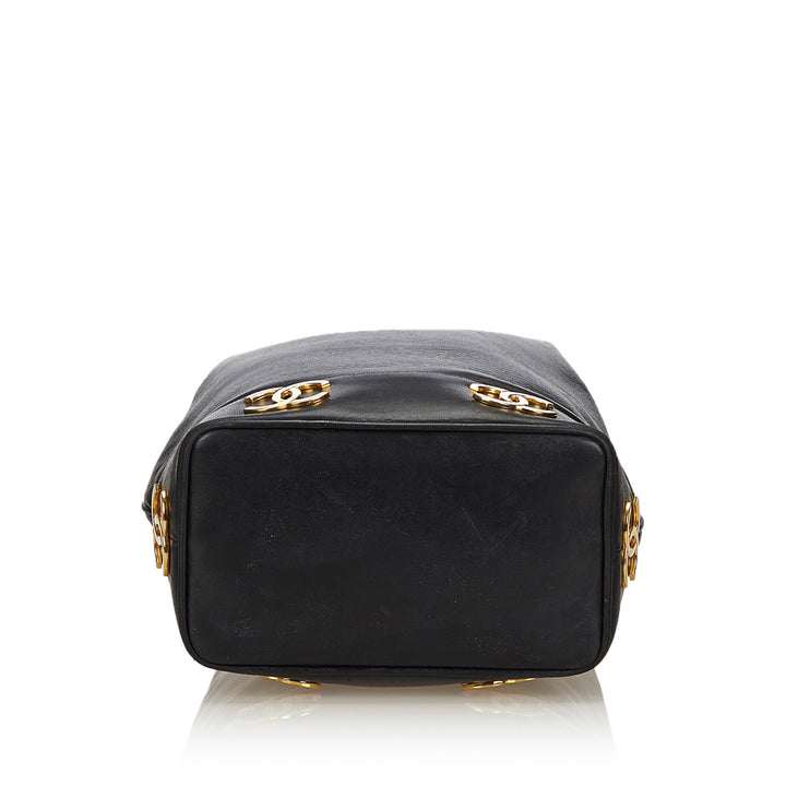 lambskin leather bucket bag