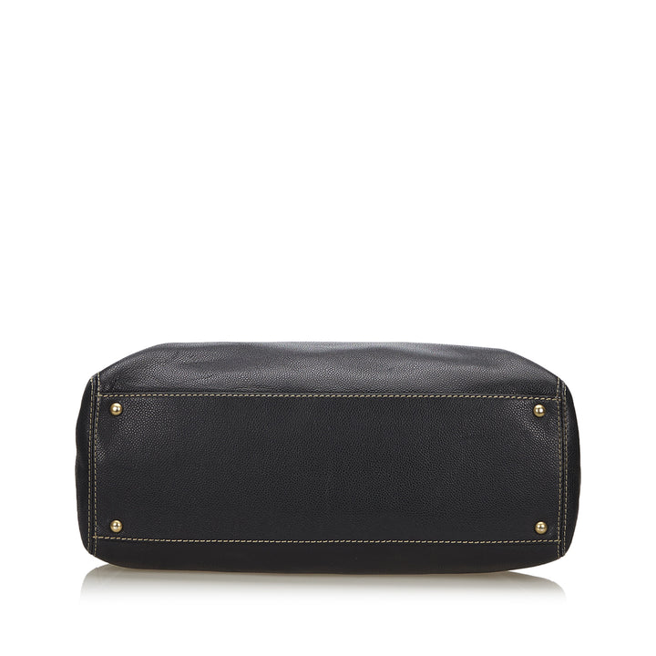 large caviar leather tote bag