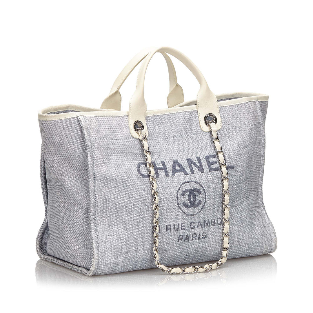 deauville xl tweed raffia tote bag